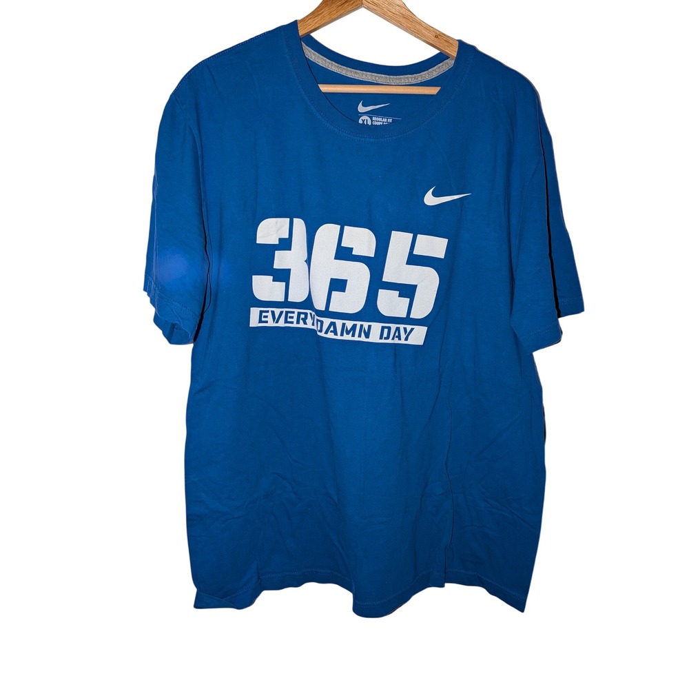 Nike 365 Every Damn Day Graphic Tee Mens XL Royal Blue Short Sleeve Swoosh Shirt